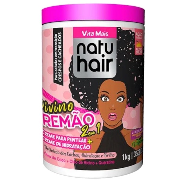 NatuHair Divino Cremão 2 em 1 Creme para pentear + Creme de hidratação 1kg