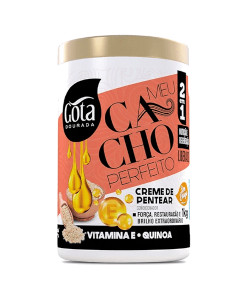 Gota Dourada Meus Cacho Perfeito Creme Para Pentear Vitamina E - Quinoa1kg