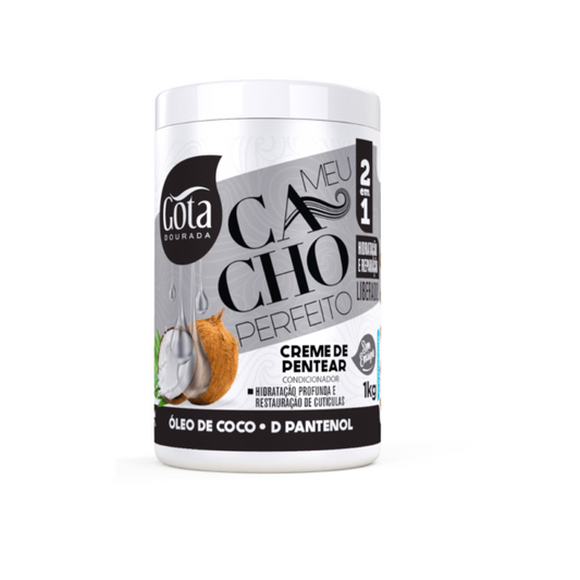 Gota Dourada cacho Perfeito Creme de Pentear Óleo de Coco D-Pantenol 1kg