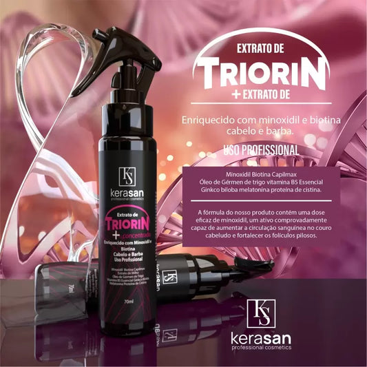 Kerasan Extrato de Triorin com Minoxidil e Biotina (PODEROSO) para Cabelo e Barba 70ml