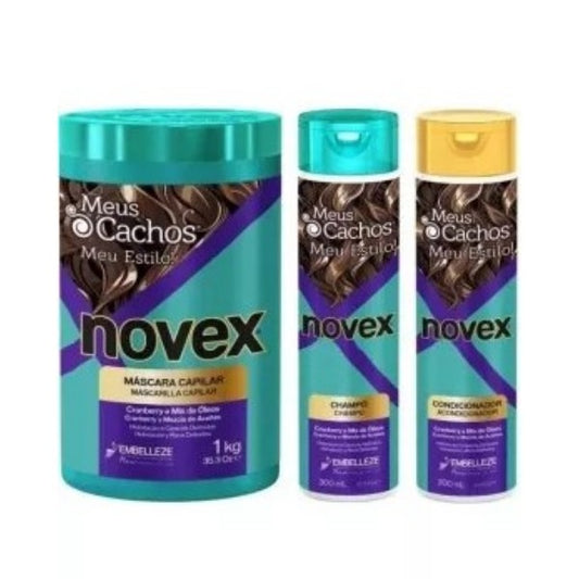 Kit Novex Meus Cachos Shampoo + Condicionador + Máscara 1kg