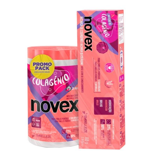 Pack Novex Colagénio Máscara 400g + Recarga 80g.